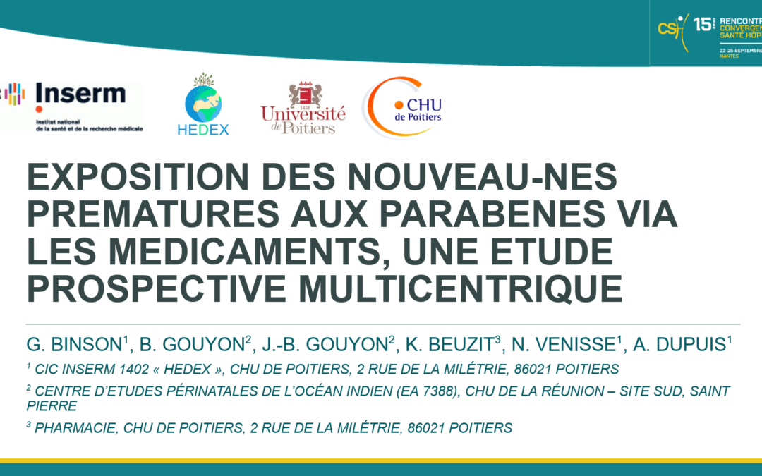 Exposition des nouveau-nés prématurés aux parabens via les médicaments, une étude prospective multicentrique